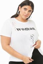 Forever21 Plus Size Distressed Woman Graphic Tee