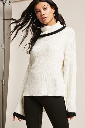 Forever21 Ribbed Contrast Turtleneck Sweater