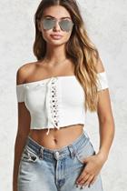 Forever21 Contemporary Lace-up Crop Top