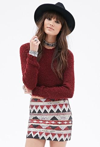 Forever21 Geo-sequined Mini Skirt