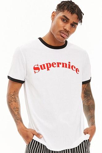 Forever21 Supernice Graphic Ringer Tee