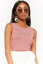 Forever21 Striped Caged Back Crop Top