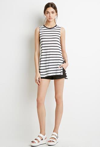 Forever21 Striped Linen Tank