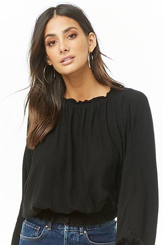Forever21 Smocked Dolman Sleeve Top