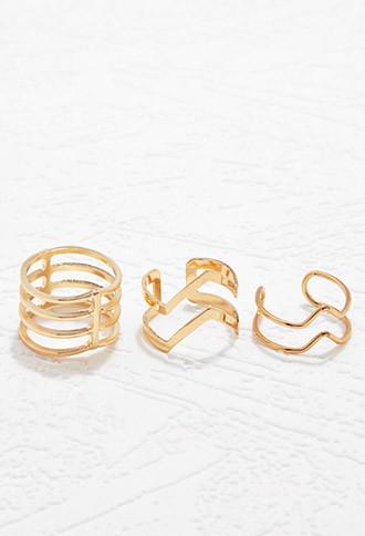 Forever21 Geo Cutout Ring Set