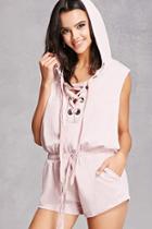 Forever21 French Terry Knit Hooded Romper
