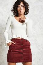 Forever21 Corduroy Buttoned Skirt