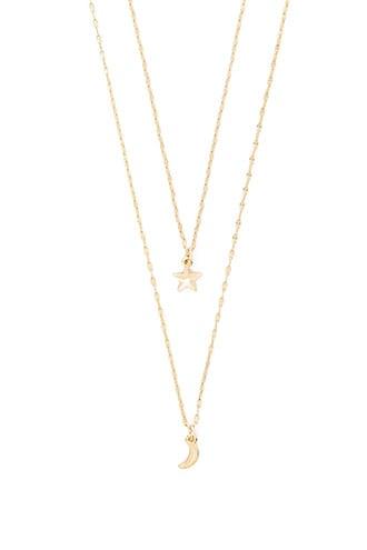 Forever21 Moon & Star Chain Necklace