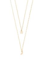 Forever21 Moon & Star Chain Necklace