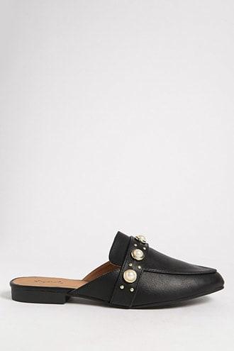 Forever21 Qupid Embellished Loafer Mules