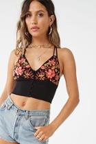 Forever21 Embroidered Floral Cropped Cami