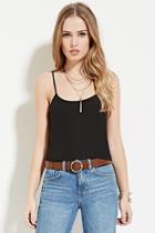 Forever21 Women's  Black Boxy Cropped Cami