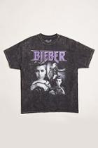 Forever21 Bieber Graphic Acid Wash Tee