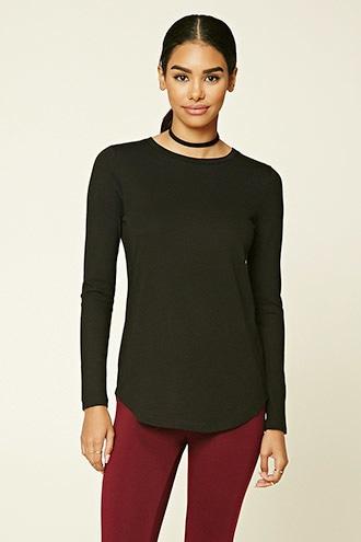 Forever21 Women's  Longline Crew Neck Top