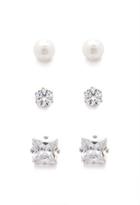 Forever21 Cubic Zirconia Stud Set (silver/clear)