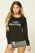 Forever21 Women's  Ello Darling Graphic Pj Tee