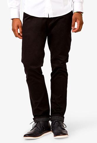 21 Men Dotted Trim Straight Leg Pants