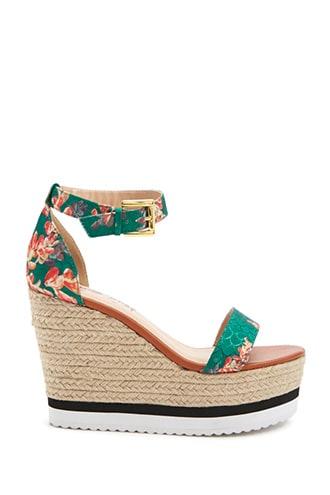 Forever21 Floral Print Wedges