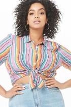 Forever21 Plus Size Striped Button-down Shirt