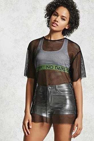 Forever21 Raw-cut Net Tee