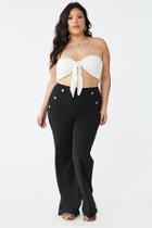 Forever21 Plus Size Button-trim Wide-leg Pants