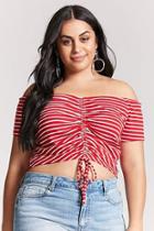 Forever21 Plus Size Stripe Ruched Crop Top