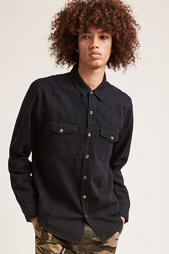 Forever21 Classic Denim Pocket Shirt