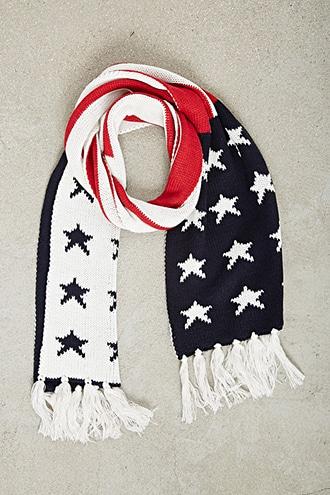 21 Men Men Tassel American Flag Scarf