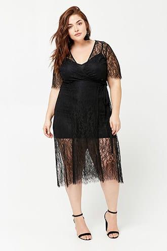 Forever21 Plus Size Lace Wrap Dress