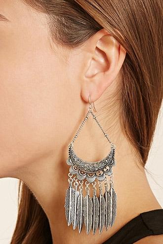 Forever21 Etched Fringe Drop Earrings