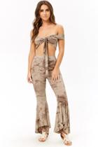Forever21 Tie-dye Crop Top & Flared Pants Set