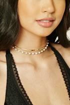 Forever21 Gold & Cream Faux Pearl Choker Set
