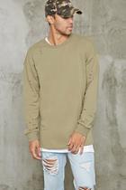 Forever21 Distressed Longline Sweatshirt