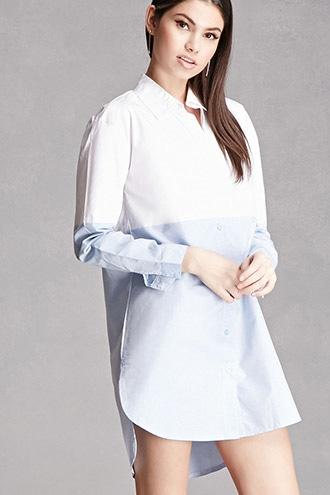 Forever21 Momokrom Colorblock Shirt Dress
