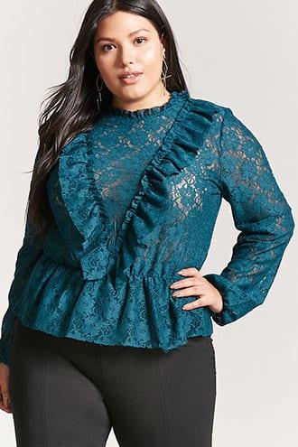 Forever21 Plus Size Ruffle Lace Top