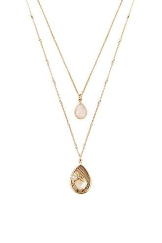 Forever21 Faux Stone Teardrop Necklace Set