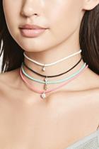Forever21 Faux Suede Charm Choker Set