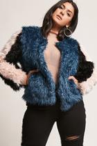 Forever21 Plus Size Shaci Faux Fur Colorblock Jacket
