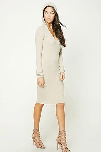 Forever21 Hooded Ribbed Knit Dress
