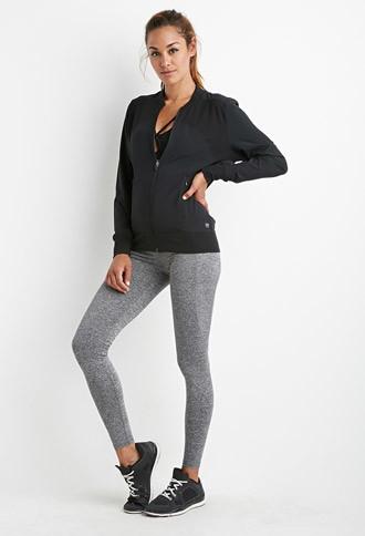 Forever21 Diamond Pattern-paneled Athletic Jacket