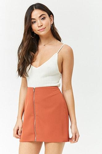 Forever21 Zip Front Mini Skirt
