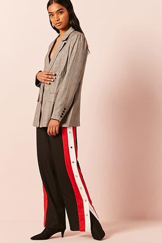Forever21 Stripe High-rise Tearaway Pants