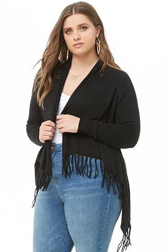 Forever21 Plus Size Fringe Knit Cardigan