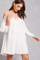 Forever21 Swiss Dot Open-shoulder Dress