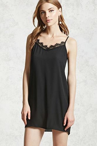 Forever21 Lace Trim V-neck Cami Dress