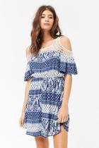 Forever21 Ornate Crochet-trim Open-shoulder Mini Dress