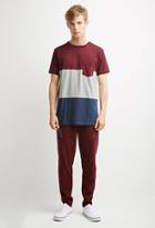 21 Men Men's  Zip-pocket Pique Sweatpants (burgundy)
