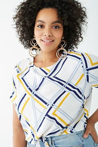 Forever21 Plus Size Geo Striped Top