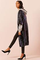 Forever21 Longline Open-front Sequin Jacket