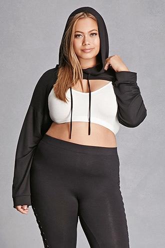Forever21 Plus Size Hooded Crop Top